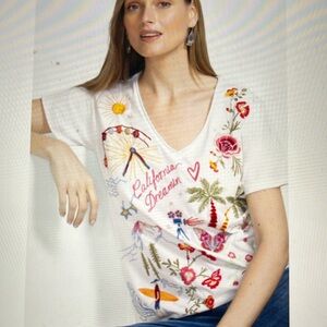 Johnny Was California Embroidered tee